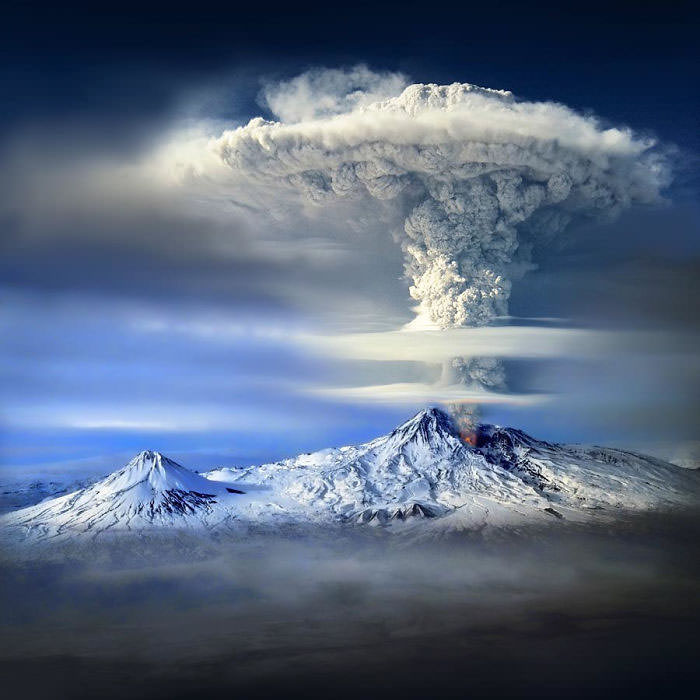 The eruption of Mount Ararat.