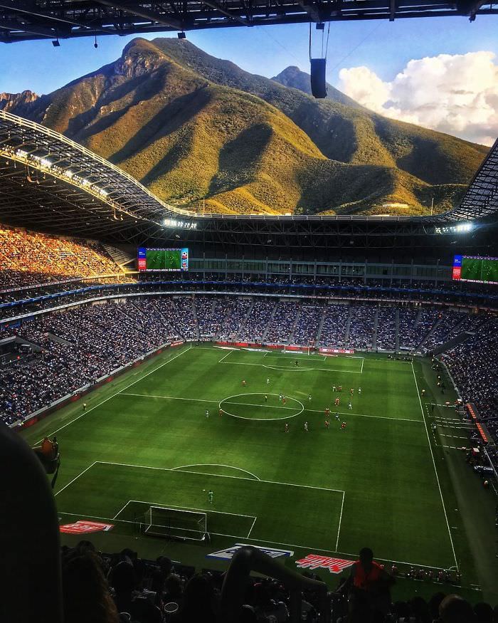 Monterrey stadium in Mexico, that Russia doesn't have anything on.