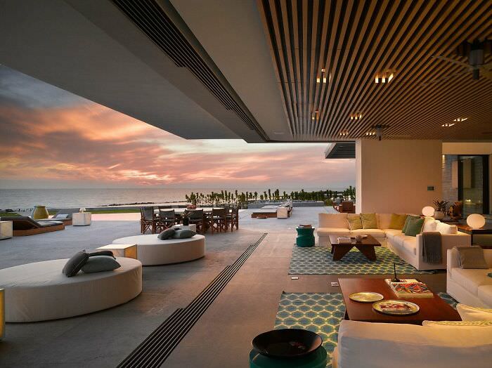 A spacious indoor-outdoor living area with an amazing view of the sea in Puerto Vallarta, Jalisco, Mexico