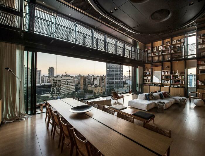 An incredible penthouse overlooking downtown Beirut, Lebanon.