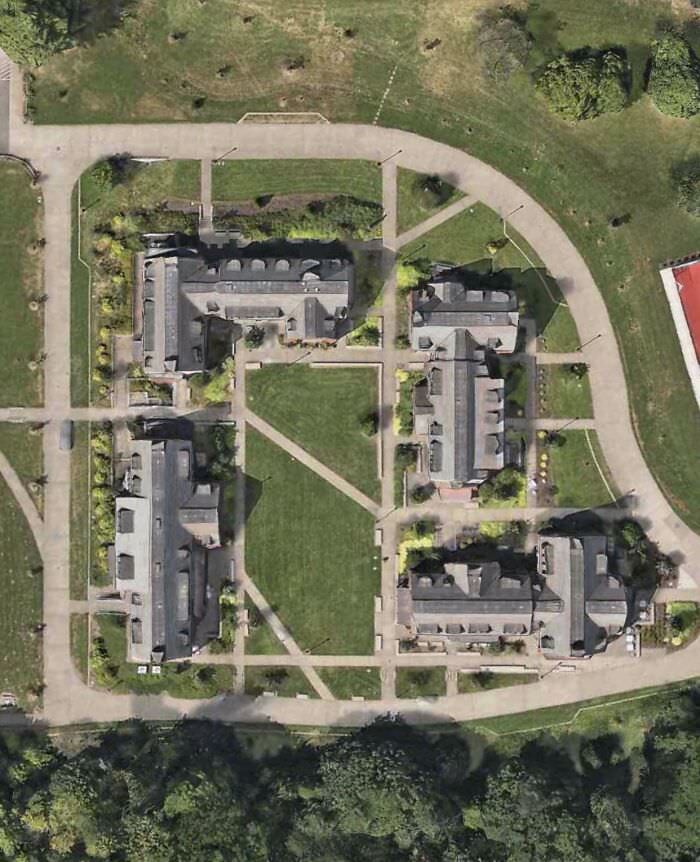 This college paved over the desire paths after waiting a year to see where mud trails formed