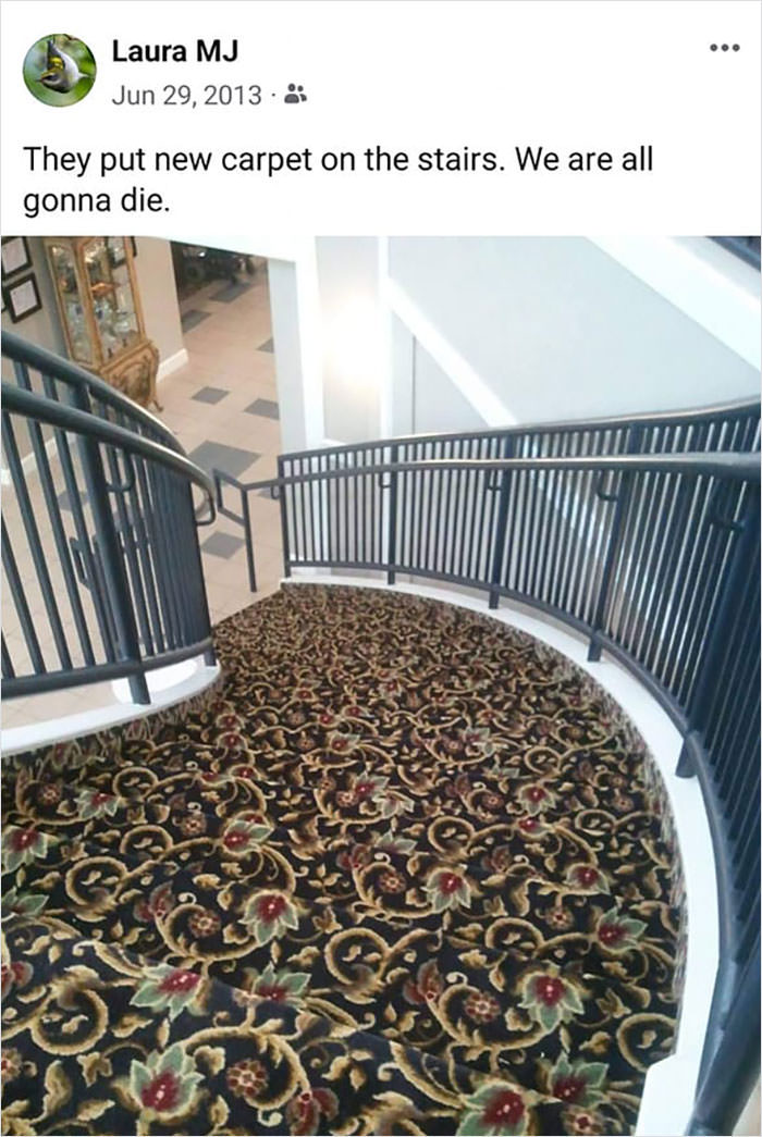 This carpet on the stairs.
