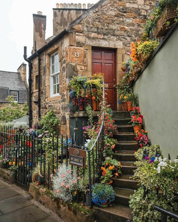 Small stone house in Edinburgh, Scotland