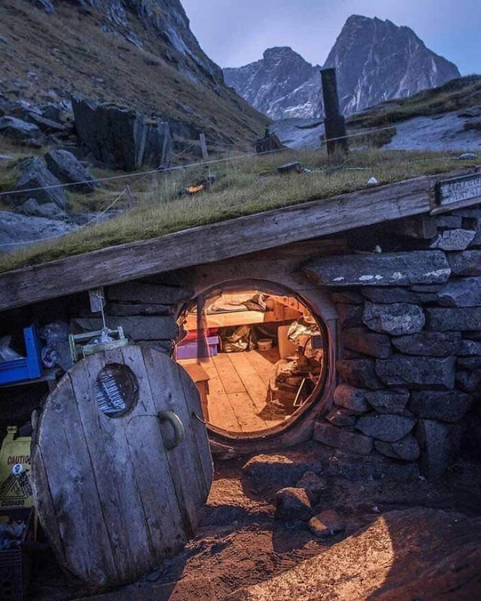 Cabin located on a beach in Northern Norway