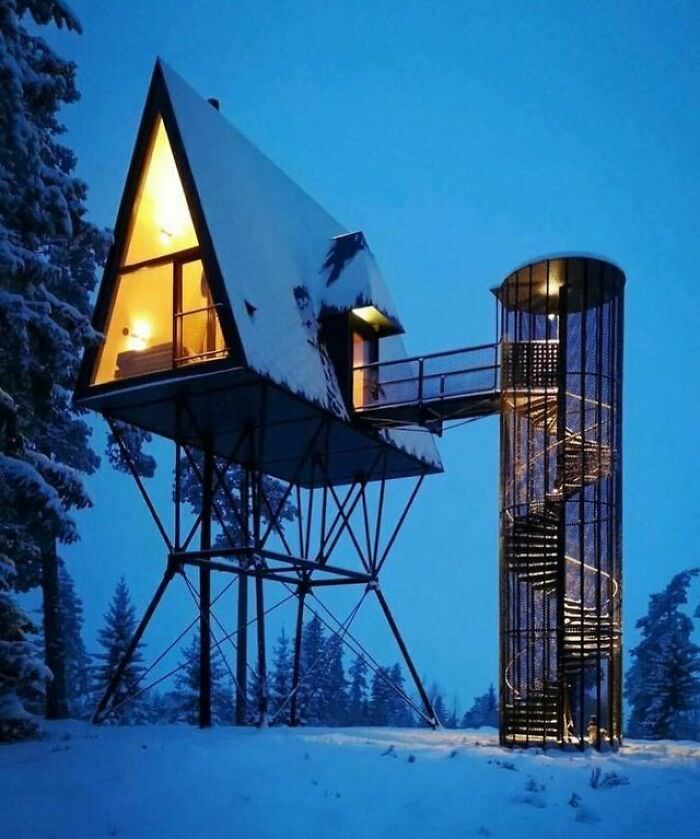 A modern cabin in Norway.