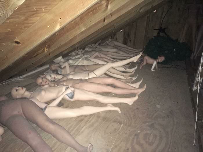 Went into the attic of a house we were looking at and