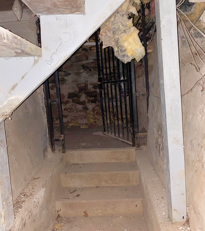 Doing electrical work in this house that was built in the 1800s and there’s a prison cell under the basement stairs