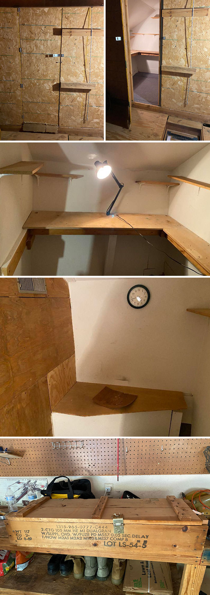 Found a weird room in the attic of my new house. It was not listed on any of the realtor postings, fully carpeted, has power, and is connected to the house's a/c unit