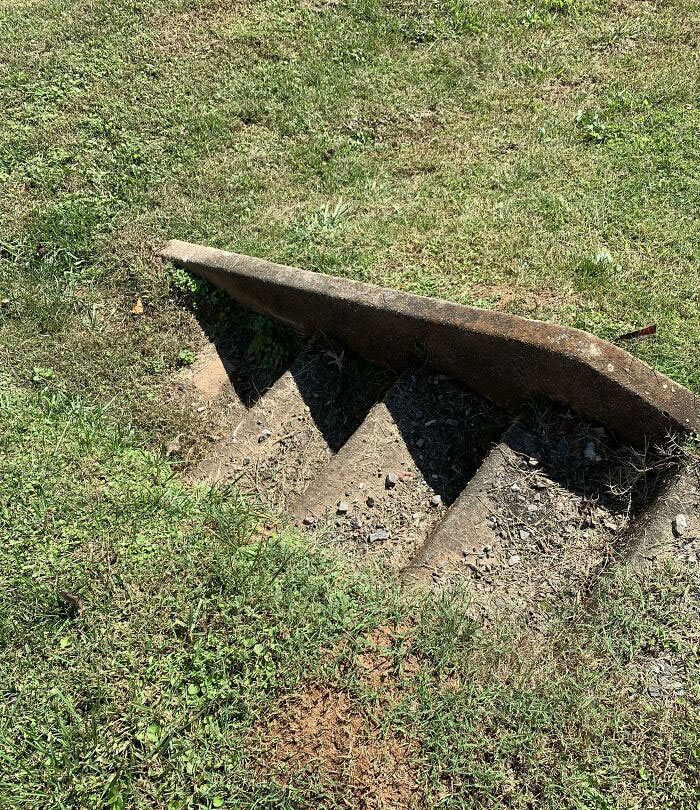 This useless staircase was found in the wild.