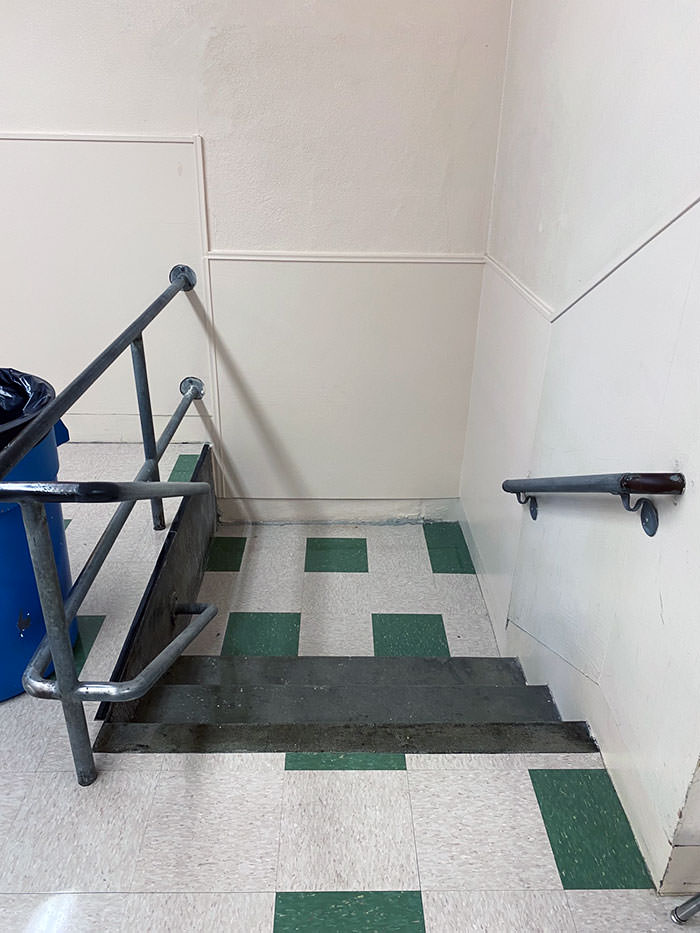 The stairs at school lead to nothing.