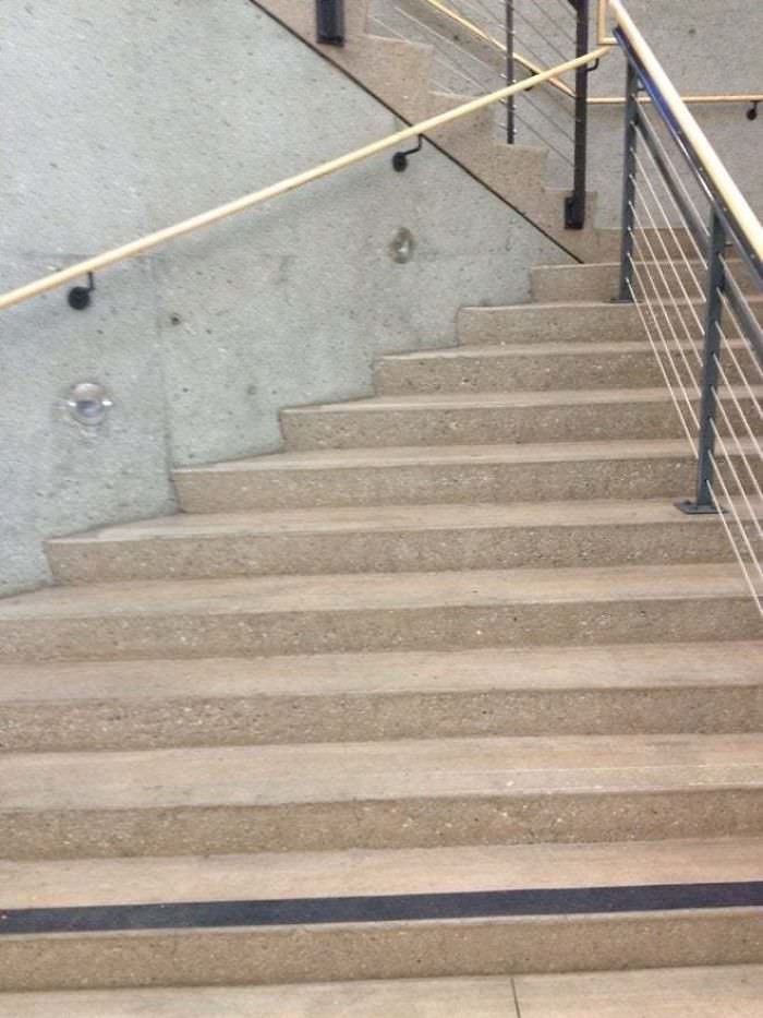 Stairs leading to nowhere at school.