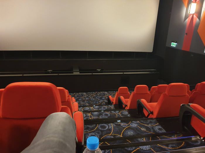 The new cinema in city has stairs in the exact middle of the screen, forcing everyone to sit to the side.