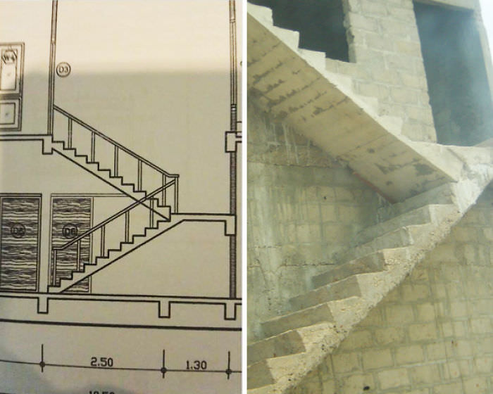 Built the staircase exactly as designed, per the boss's instructions.