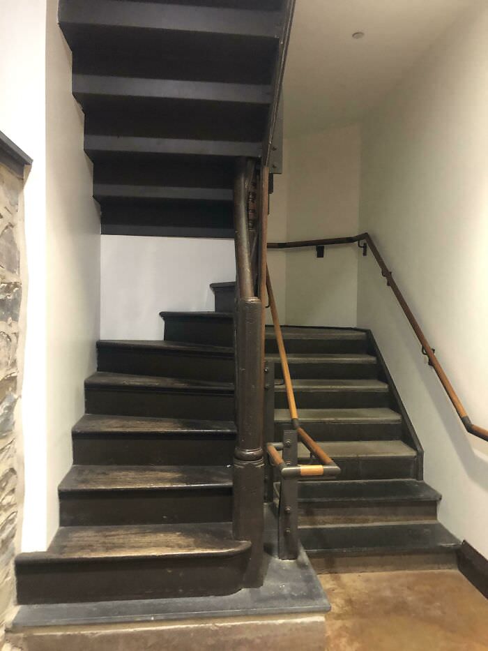 These stairs are in the basement of a Princeton University dorm.