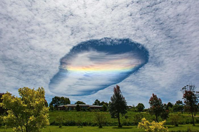 Rare cloud phenomenon over eastern Victoria, Australia.