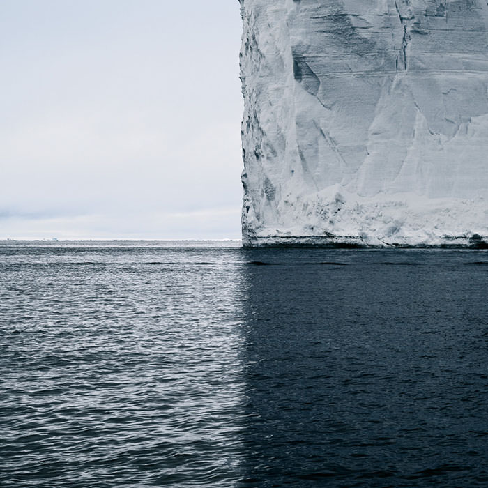 Antarctica, with 4 shades of blue.