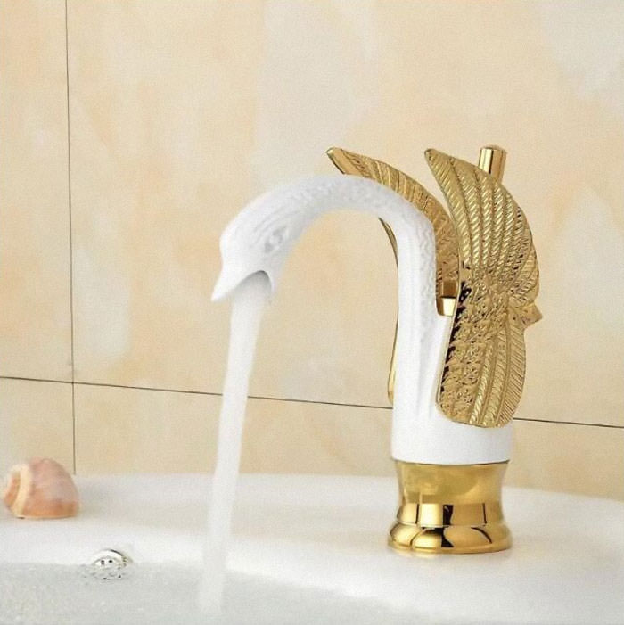 For the low price of $120, you can have a ridiculous faucet with numerous nooks and crannies for hard water and dried toothpaste to accumulate.