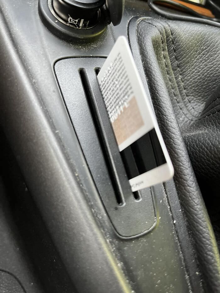 The card holder in this Ford Focus is frustrating.