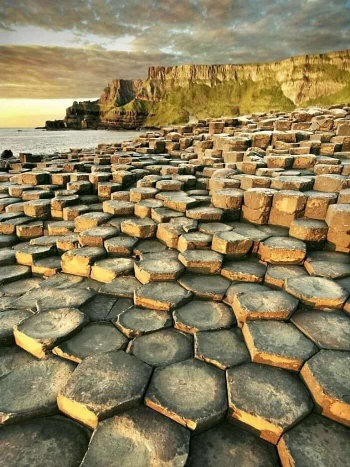 Amazing ancient wonder: The Giant's Causeway in Co Antrim consists of more than 40,000 hexagonal basalt columns formed when magma spurted through cracks in the Earth's surface 60 million years ago.