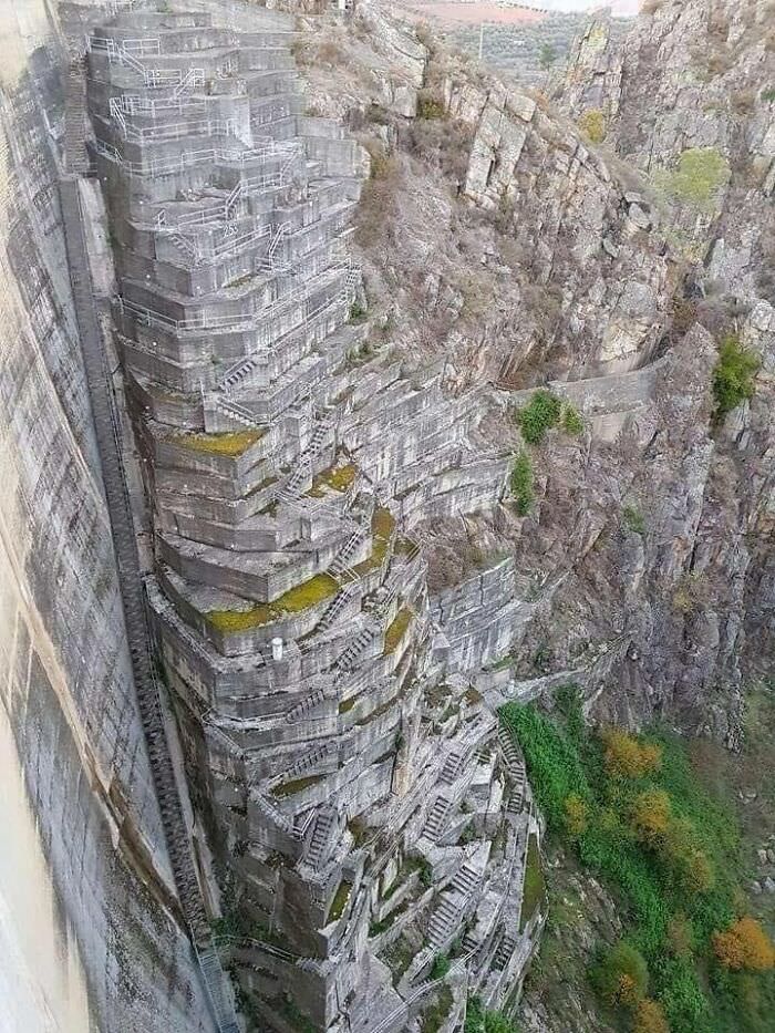 Stairs of the Varosa Dam, Portugal.