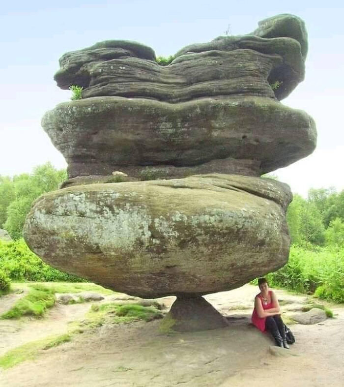 Amazing balancing of ancient stones at Brimham Rocks.