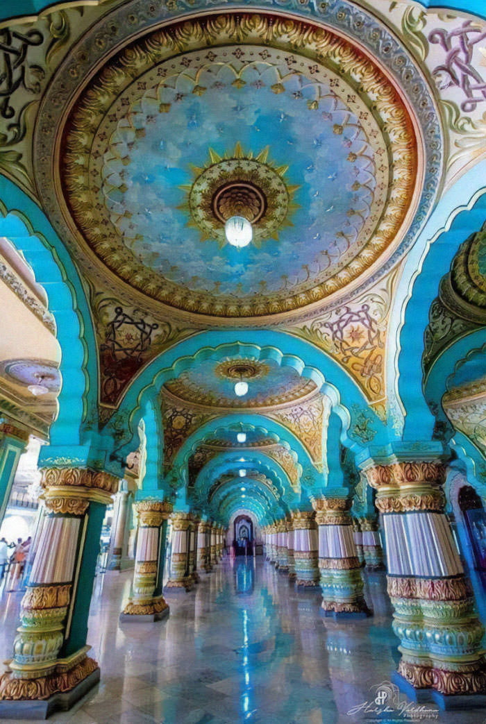 Inside Mysore Palace, India.
