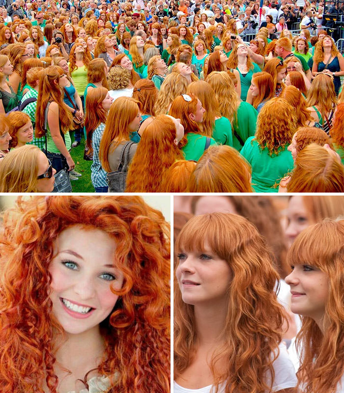 Redhead Festival in Dublin, Ireland. A lot of people gather in this place, united only by the fact that they have orange hair.