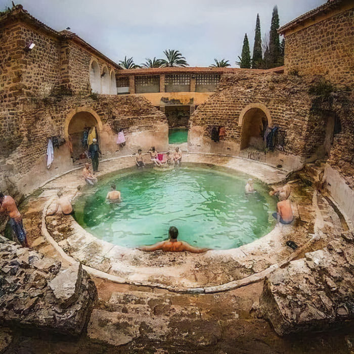 A Roman bathhouse built by Emperor Vespasian, still in use after 2,000 years, located in Khenchela, Algeria.