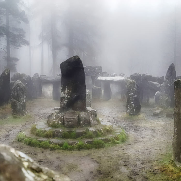 Ruins of a Druid temple in Yorkshire, England.