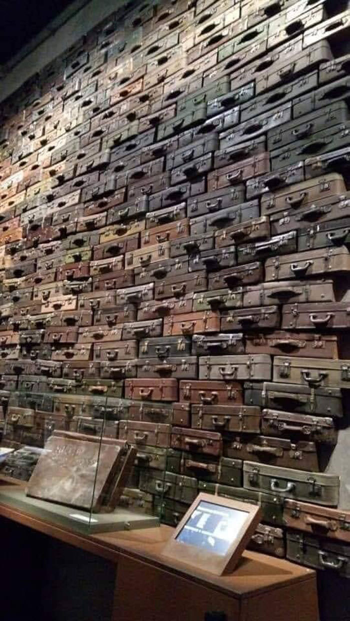 Suitcases of people sent to concentration camps. Located in Gdańsk, Poland, at the World War II Museum.