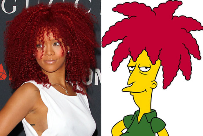Rihanna looks like Sideshow Bob from The Simpsons