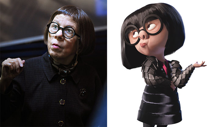 Linda Hunt looks like Edna from The Incredibles