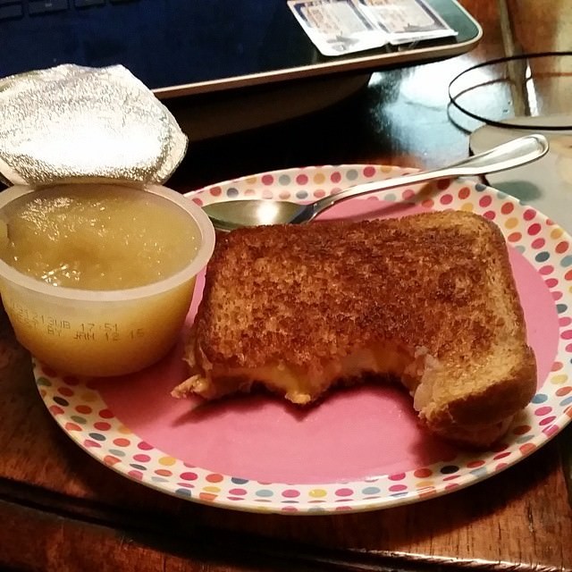 Grilled cheese and applesauce: