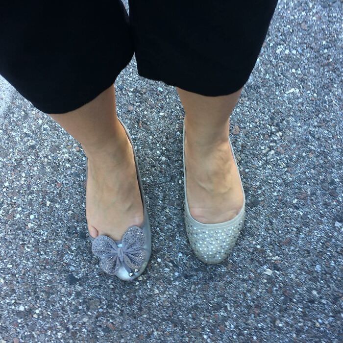 So this totally happened this morning. Got to work with two different shoes on!