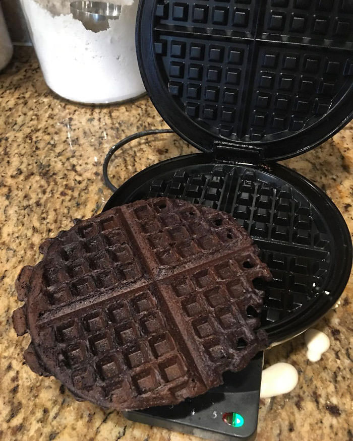 I'm not saying that she has pregnancy brain. I mean, it's also possible that she made chocolate waffles. Either way, it smells like a delicious campfire in our kitchen.