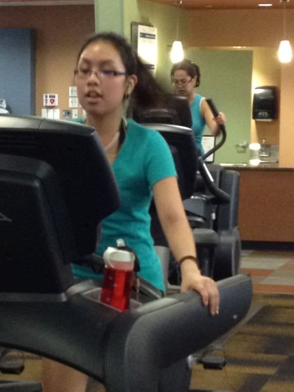 Was working out with girlfriend, and I saw something familiar behind her.