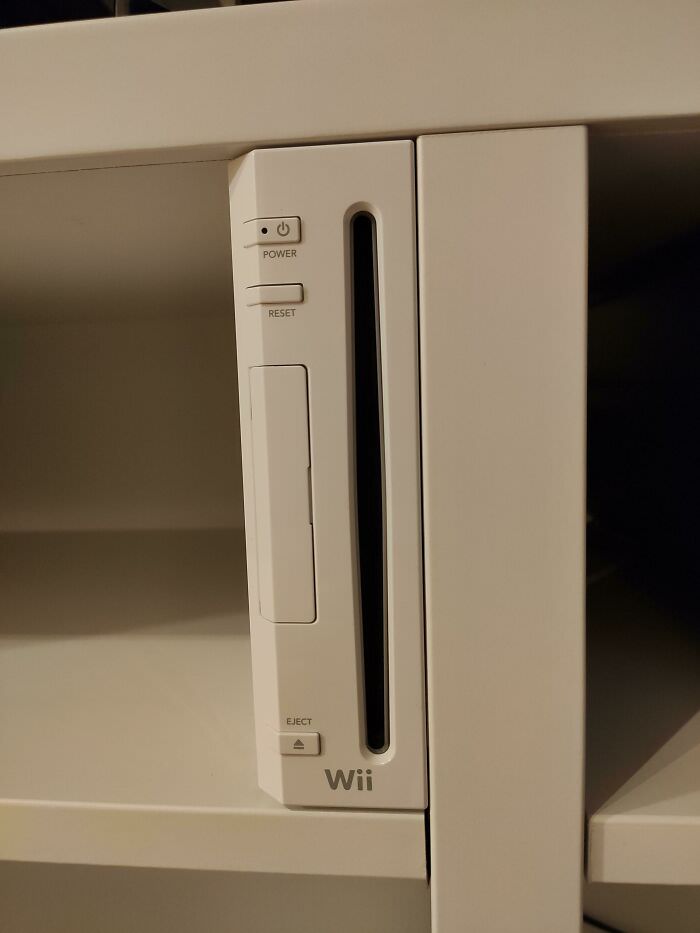 My Wii comfortably sits on my new TV stand
