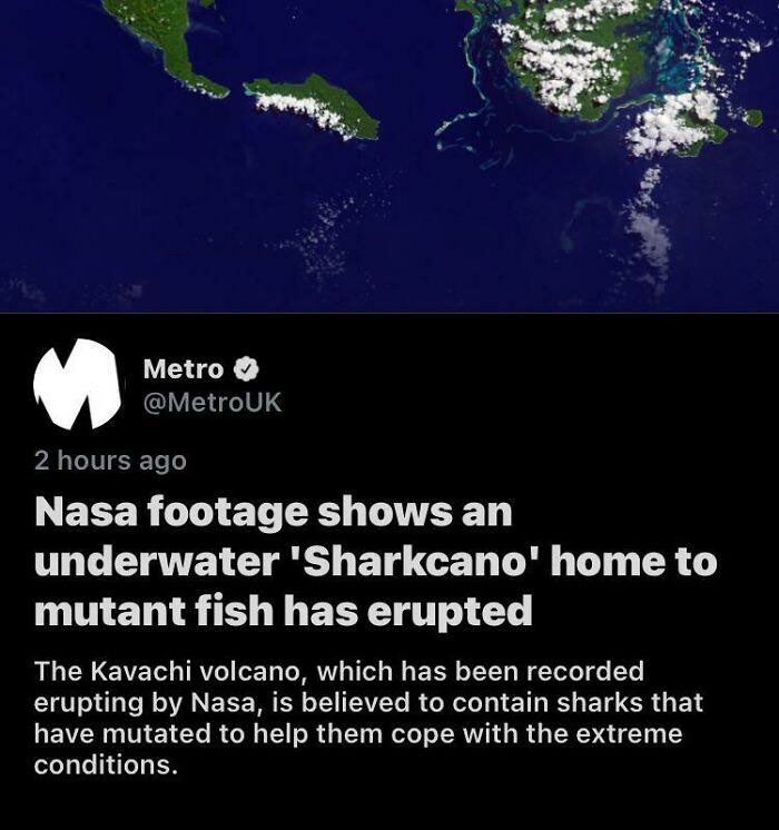 Ah yes, underwater active volcanos and mutant sharks, that’s what the ocean needs, it wasn’t scary enough as is