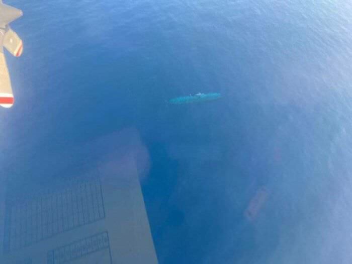 German U-boat spotted from the air