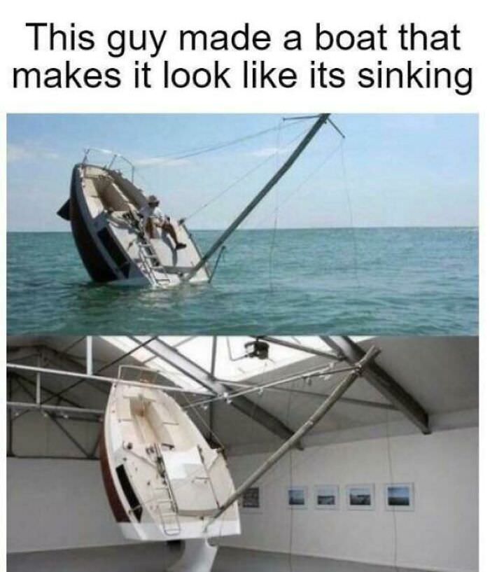 Constantly sinking boat, a strange sight
