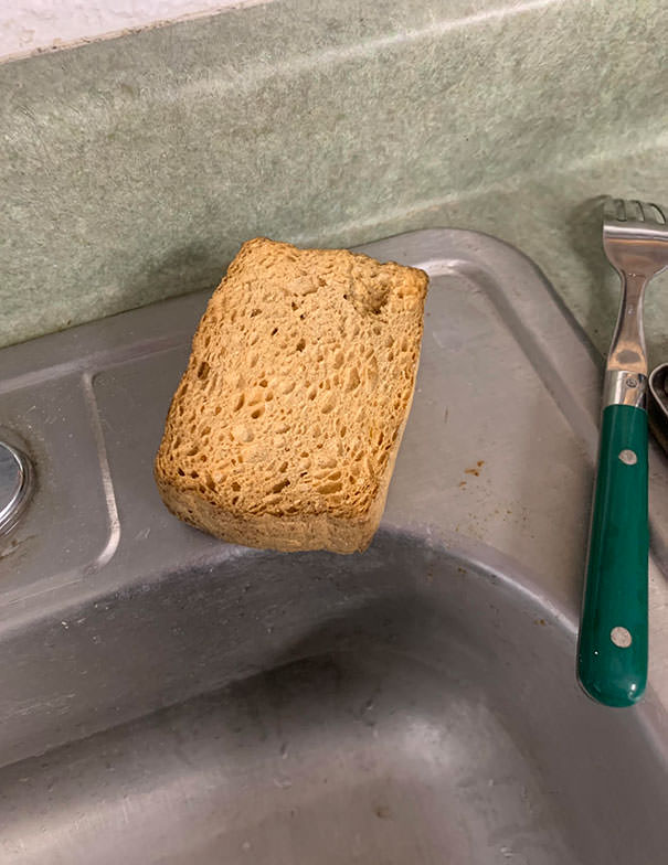 Weird place to leave a slice of bread