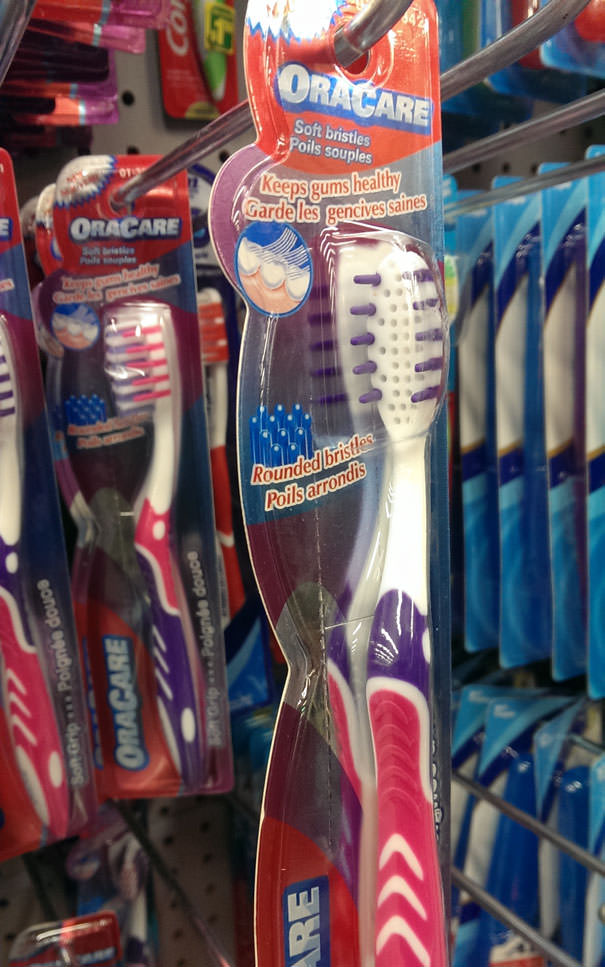 This toothbrush has no bristles.
