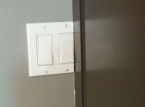 This miscalculated light switch placement.