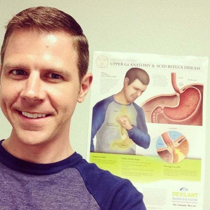 My doctor said, "You kinda look like that guy on the wall over there!"