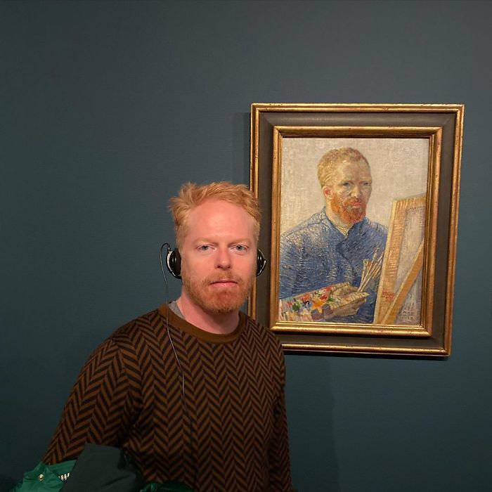 Visiting my museum in Amsterdam. We were told not to take photos right after this was taken. Don't they know who I am?