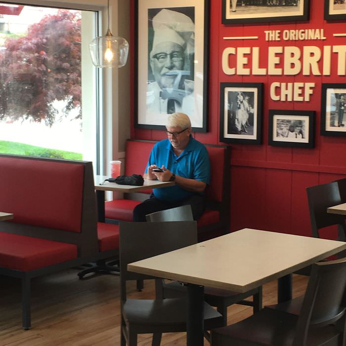 When there is a Colonel Sanders look-alike at KFC.