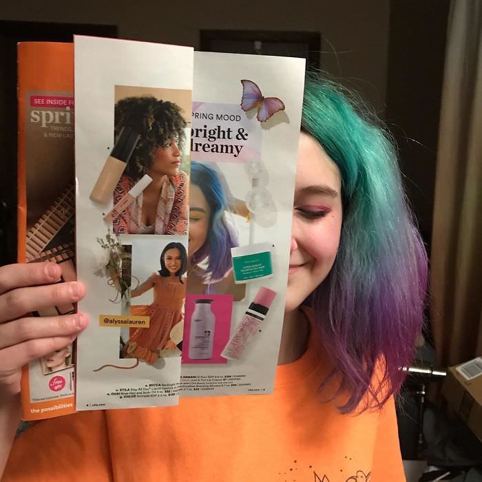 I was going through my Ulta catalog, and my daughter was super excited to see her doppelganger.