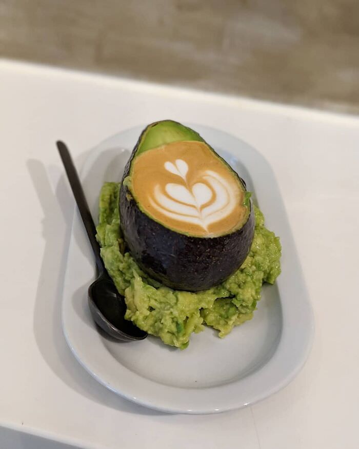 Not sure about the avocado latte, but it looks good.