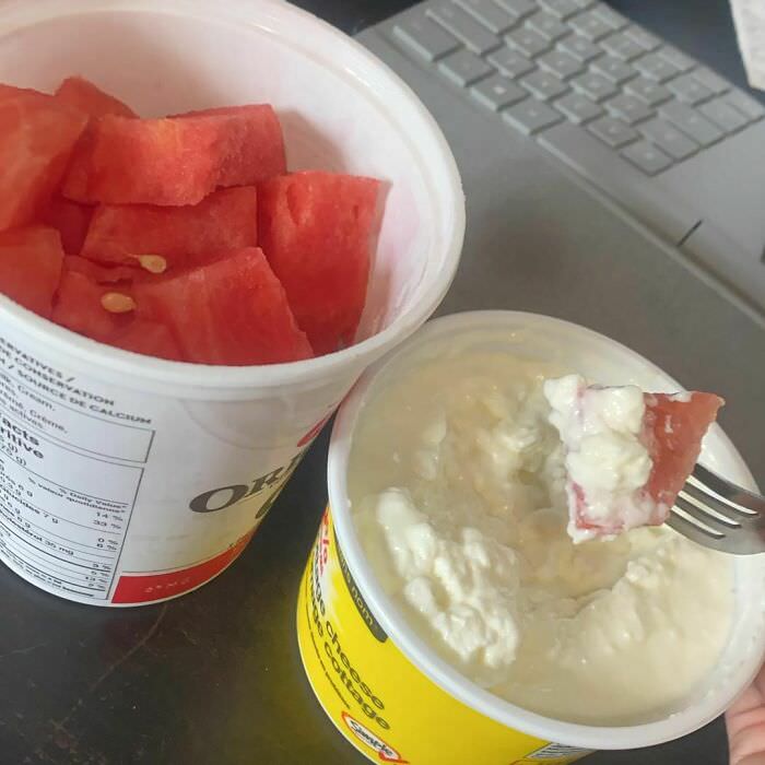 Has anyone ever tried watermelon and cottage cheese? I love it.
