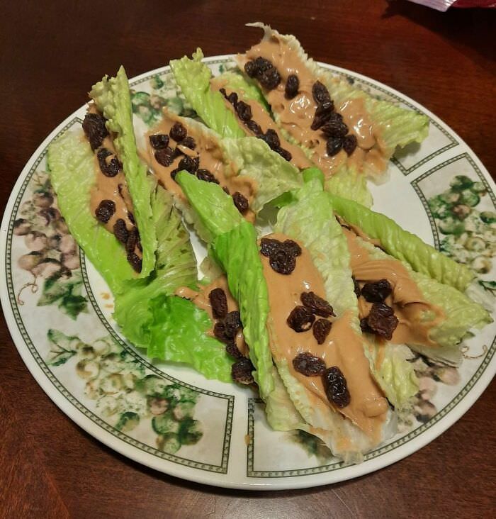 Why does everyone say 'ewww' about this? Have you ever had peanut butter and raisins with lettuce?